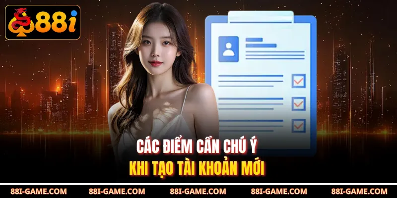 Các điểm cần chú ý khi tạo tài khoản mới